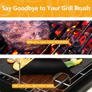 Adviseer Hoezen Non-Stick Uitstekende Hittebestendigheid Buiten Kookaccessoire Bbq Grill Mat Bpa En Pfoa Gratis Food Grade Mat