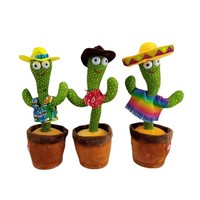Meilleures ventes de jouets danse Cactus torsion apprentissage chant langue enregistrement apprentissage apprendre à parler lumières USB peut être Logo personnalisé