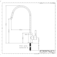 Robinet d'eau potable DOGO, couleur noir mat, systèmes de filtration d'eau, systèmes d'osmose inverse, robinets en acier inoxydable 304