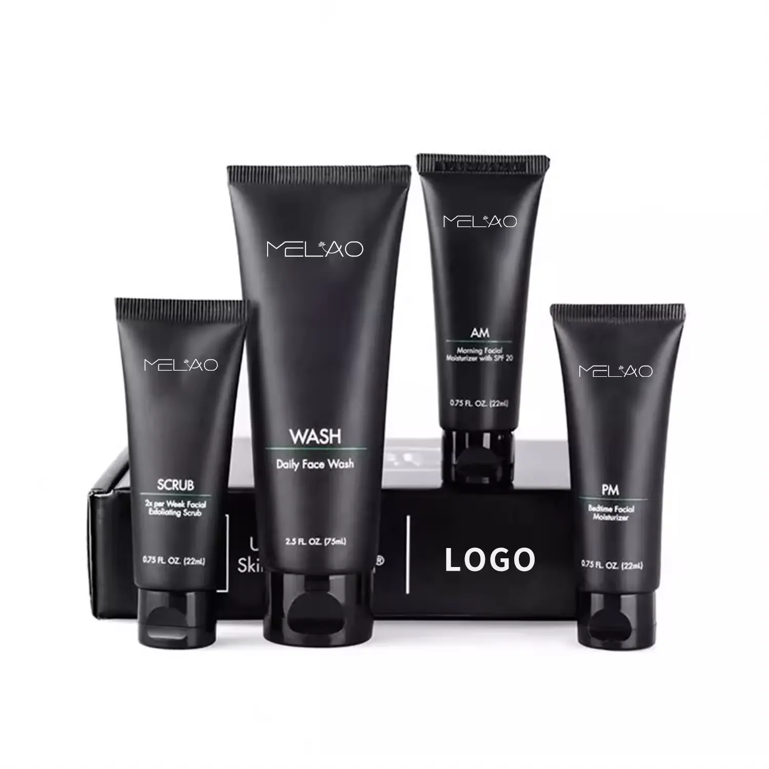 Private Label Face Whitening Moisturizing Acne Treatment Blackhead Removal Oil Control Men Korean Acne Skin Care Set Packaging