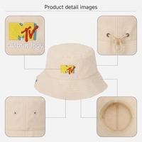 Chapeau Bob Unisexe en Coton pour l'Extérieur, Tissage Uni avec Rayures Brodées, Chapeau de Pêcheur Décontracté avec Motif Imprimé Personnalisé – Vente en Gros