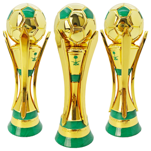 Premio de trofeo de fútbol <span class=keywords><strong>arabesco</strong></span> dorado al por mayor, diseño de palmera para premios deportivos de recuerdo de fútbol de la Liga de Campeones árabes - Product Image 4