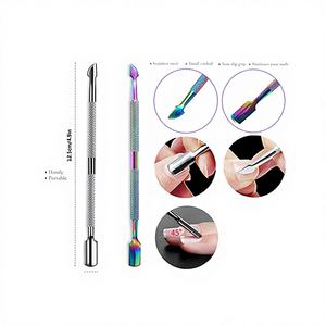 Removedor de Cutículas y Piel Muerta, Empujador de Cutículas de Acero Inoxidable de Alta Calidad, Juego de Instrumentos Quirúrgicos, Plano y Angulado, de Doble Extremo - Product Image 1