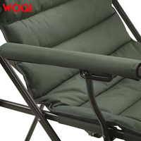 WOQI surdimensionné XL confort rembourré en acier inoxydable jardin extérieur mobilier style moderne mammouth chaise de pêche pour le camping
