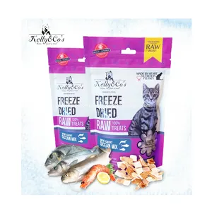 Wild Caught Ocean Mix Pet Food Treats Natural High Quality Protein Nutrition Stable Shelf Life Kelly & Co's Freeze-Dried