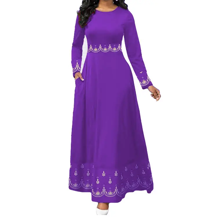 20235XLヒジャーブバングラデシュインドネシアガウンプラスサイズドバイブルーアバヤ女性用パキスタンインドドレス