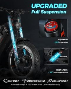 Scooter Eléctrico de Alta Velocidad (160 km/h), Largo Alcance, Motor de 52V en la Rueda Trasera, Cuadro de Acero, Control por Aplicación, Doble Suspensión, 7 Velocidades, ¡Oferta! - Product Image 4