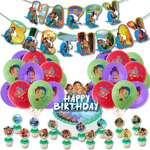 En Stock Luca Boy suministros de fiesta de cumpleaños telón de fondo impreso globos de látex fiesta DIY decoraciones para el hogar pastel Topper K0035