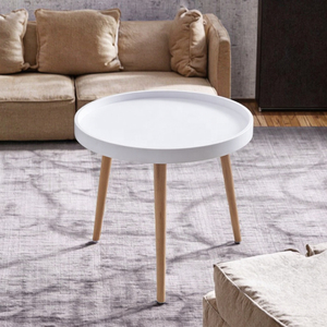 Mesa de Centro Redonda Contemporánea para Comedor, Nuevos Diseños de Muebles, Patas de Madera de Haya - Product Image 3