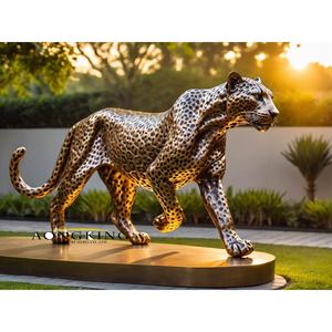 Sculpture de léopard en bronze, statue de grand chat, figurine d'animal <span class=keywords><strong>sauvage</strong></span> pour <span class=keywords><strong>la</strong></span> décoration - Product Image 3