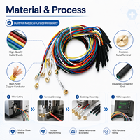 Rangkaian Kabel Silikon IP67 Multi Parameter untuk Monitor Pasien Medis Kustom, Konektor Bundar 10 Pin, OEM/ODM Wiring Harness