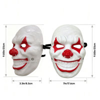 Masque de Clown Maléfique Effrayant à Bouche Mobile, Masque de Joker Blanc et Rouge pour Fête d'Halloween, Maison Hantée, Décoration Thème Horreur