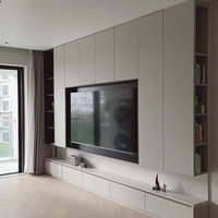 Meuble TV sur mesure pour toute la maison, fabrication professionnelle, meuble multimédia pour salon, finition placage de luxe, unité murale pour téléviseur