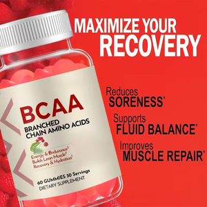 Gummies d'acides <span class=keywords><strong>aminés</strong></span> à chaîne ramifiée (BCAA) 60 unités OEM ODM Complément de récupération pour le fitness - Product Image 3