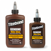 Pegamento de Cuero Genuino Titebond, Adhesivo de Precisión con Proteína Natural para Trabajos en Madera, Embalaje y Reparación de Instrumentos Antiguos - Color Ámbar