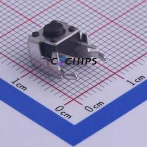 TS-1002N-04326 Tactile Switch Through hole,6x7.5mm Switch Single Pole Single Throw Round Button Right Angle Insert 7.5mm - Product Image 1