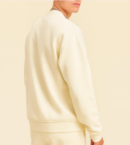 Sudadera de cuello redondo básica crema personalizada sudaderas con capucha de peso pesado de alta calidad sudaderas con capucha blancas deportivas de lana Lisa para <span class=keywords><strong>hombre</strong></span> - Product Image 2