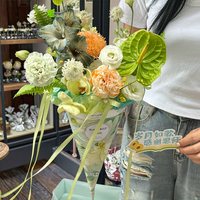 Boîte à fleurs cylindrique SEEWIN en carton ondulé Kraft, 47,5x34x34cm, lot de 10, Chine, pour cadeaux et artisanat, vente en gros