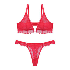 Set di Biancheria Intima Femminile Sexy in Spandex/Nylon, Elastico, Traspirante, Leggero, con Ricamo 3D in Pizzo, Ecologico - Product Image 6