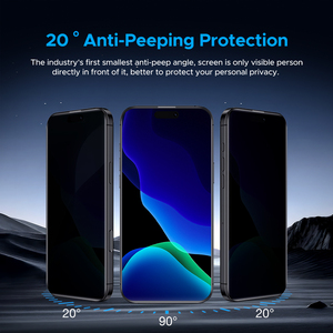 Protector <span class=keywords><strong>de</strong></span> Pantalla <span class=keywords><strong>de</strong></span> Vidrio Templado con Privacidad OEM <span class=keywords><strong>de</strong></span> Fábrica, Anti-Espía, Curvo 3D <span class=keywords><strong>de</strong></span> 20 Grados para Teléfonos 16 y 17 - Product Image 3