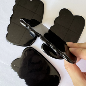 Tabla Gua Sha de obsidiana negra, jade natural en forma de nube para uso doméstico - Product Image 6