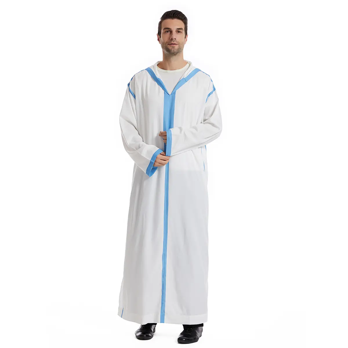 Nouveau musulman hommes Thobe à capuche caftan Abaya pour hommes magnifique Robe adulte islamique vêtements Jellaba hommes abayas