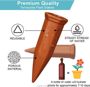 Dispositivos de Riego Automático RZF de Terracota Natural, 2 Diámetros, Púas de <span class=keywords><strong>Autorriego</strong></span> <span class=keywords><strong>para</strong></span> Plantas, Riego <span class=keywords><strong>para</strong></span> Jardín y <span class=keywords><strong>Vacaciones</strong></span> - Product Image 3