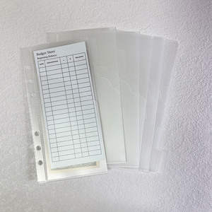 Nuova A6 nero rosa smerigliato PP divisori per buste in contanti 6 schede 2 buste da tasca senza zip - Product Image 6
