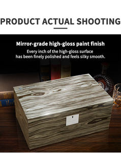 Op maat gemaakte logo hoogglans handgemaakte opbergdozen voor sigaren, 2 trays, ruimte voor 80 sigaren, Spaans cederhout, met bevochtiger - Product Image 4