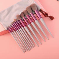Marque privée Ensemble de pinceaux de maquillage manche en bois rouge Logo personnalisé Ensemble de pinceaux de maquillage professionnel de haute qualité pour sourcils correcteur