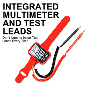 Multimetro Digitale Indossabile Stile Smartwatch, <span class=keywords><strong>Tester</strong></span> Multifunzione per Misurazioni di <span class=keywords><strong>Tensione</strong></span> DC/AC, Resistenza e Continuità - Product Image 6