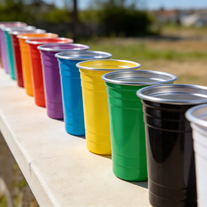 Gobelets jetables en aluminium personnalisés sans poignée pour bière et vin, 480ml, 640ml, 960ml, 600ml, avec paille et couvercles, pour fêtes et jus, type tasse à bière - Product Image 1