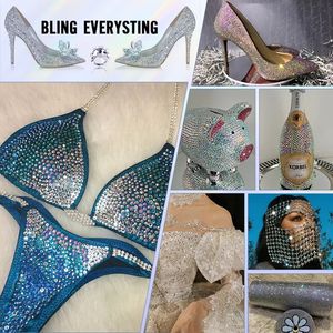 BOBOHOO en çok satan kristal ve kristal AB cam gevşek giysiler boncuk düz geri Rhinestones Nail Art Craft için - Product Image 6