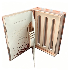 Boîtes cadeaux personnalisées pour rouge à <span class=keywords><strong>l</strong></span>èvres, boîtes rigides à <span class=keywords><strong>3</strong></span> compartiments pour ensembles cosmétiques et <span class=keywords><strong>de</strong></span> beauté, boîte en carton rigide <span class=keywords><strong>de</strong></span> luxe - Product Image 3