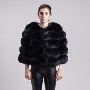 YY1801 本物の天然キツネの毛皮を使用したクロップドジャケット - Product Image 5