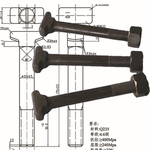 Bullone e Dado per Ringhiera a T Standard ISO, Elemento di Fissaggio ad Alta Tensione per Piastre Ferroviarie - Product Image 5