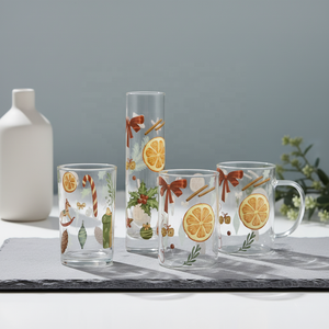 סט כוסות יין ללא רגל, כוסות מים עם שוליים חלקים, כוסות עם דוגמת פרחים, כוסות זכוכית צבעוניות, כוס דייזי - Product Image 3