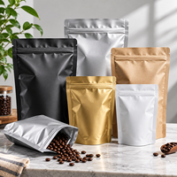 Sachet en aluminium ECO refermable à fermeture éclair pour emballage de thé, vente en gros, logo personnalisé