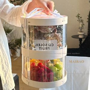 Оптовая продажа, роскошная белая картонная круглая коробка для кексов, <span class=keywords><strong>2</strong></span> /<span class=keywords><strong>3</strong></span> слоя, коробка для торта на вынос для десертной упаковки - Product Image 5