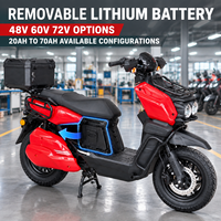 Scooter électrique de livraison de marchandises alimentaires professionnel robuste avec porte-bagages avant et boîte de livraison arrière, cyclomoteur électrique de livraison