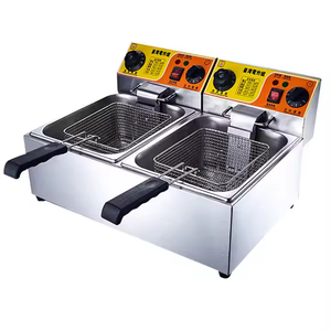 業務用電気フライヤー 6L+6L ダブルタンク タイマー付き チップスフライヤー 業務用ディープフライヤー キッチン調理機器 - Product Image 6