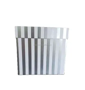 Wholesale cake boxes 10x10x8-Cake Boxes 10 inch- 10x10x8 Cake Box, 25 Pack Tall Bakery Boxes with Window, Shiny Silver foil Striped Tall Cake Box