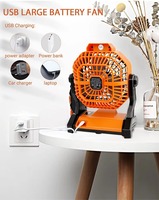 Ventilateur de table portable moderne X20 avec commande mécanique, ventilateur de bureau rechargeable pour le camping avec lumière LED