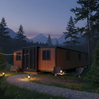 Maison conteneur extensible à double aile robuste, résistante aux tremblements de terre, bureau modulaire préfabriqué