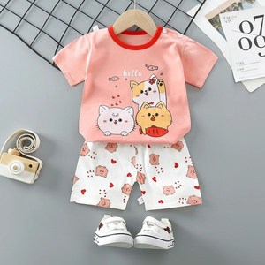 Vêtements d'été en gros pour enfants : Ensemble T-shirt et short à motif dinosaure pour bébés garçons 2023 - Product Image 4