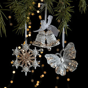 Decorazione <span class=keywords><strong>di</strong></span> paillettes con fiocco <span class=keywords><strong>di</strong></span> <span class=keywords><strong>neve</strong></span> animato per decorazioni Festive in acrilico trasparente - Product Image 3