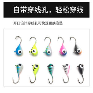 ตะขอตกปลาน้ำแข็งผสมทังสเตนสีอิเล็กโทรเพลทสำหรับตกปลาน้ำแข็งพร้อมจิ๊กทำชาทังสเตน - Product Image 6