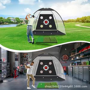 Filet d'entraînement de golf en plastique, facile à démonter, avec tige de swing, cible à quatre trous en tissu, herbe artificielle EVA blanche - Product Image 4