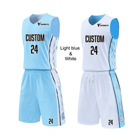 Ensemble d'uniformes de basketball personnalisés pour femmes et hommes, vêtements de sport de basketball vierges, maillot de basketball réversible par sublimation