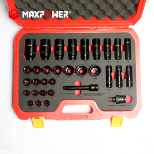 Maxpower 32 mảnh <span class=keywords><strong>Metric</strong></span> SAE <span class=keywords><strong>6</strong></span> điểm tác động cờ lê ổ cắm thiết lập với thanh mở rộng - Product Image 5